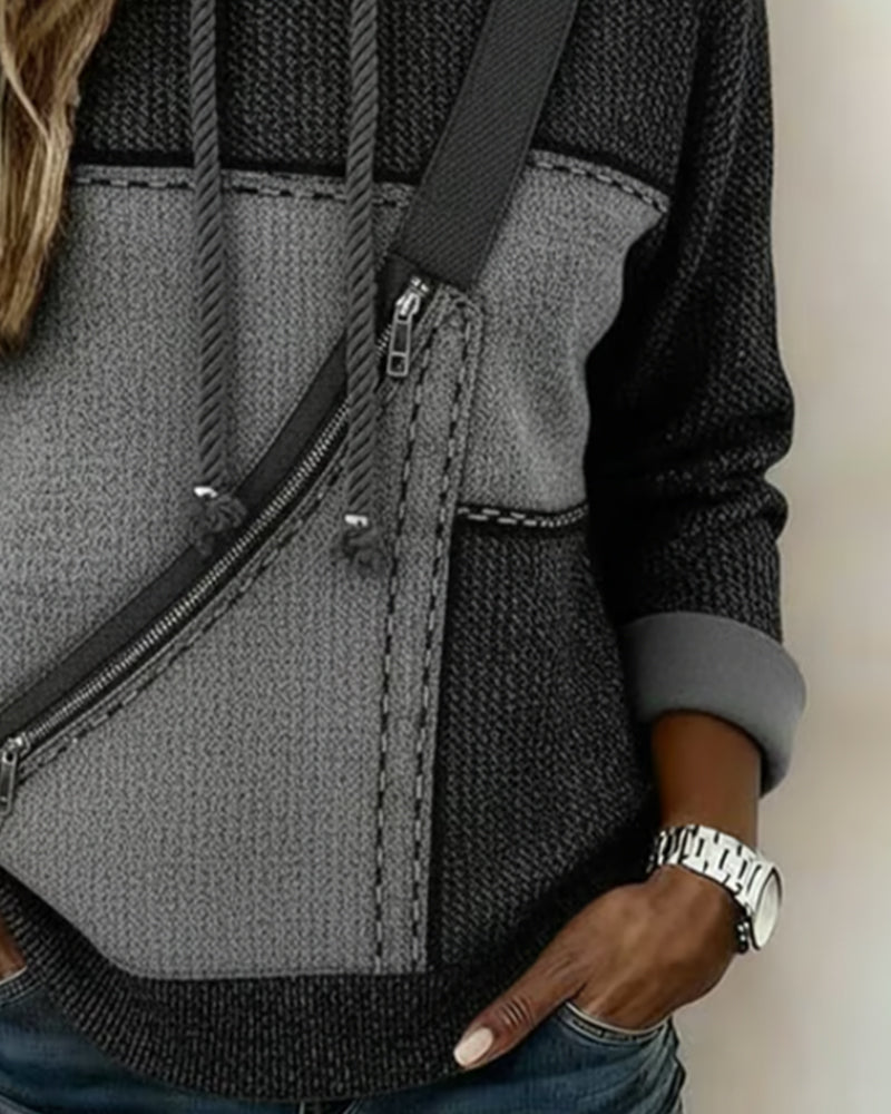 Lena – Hoodie z detalem zamka