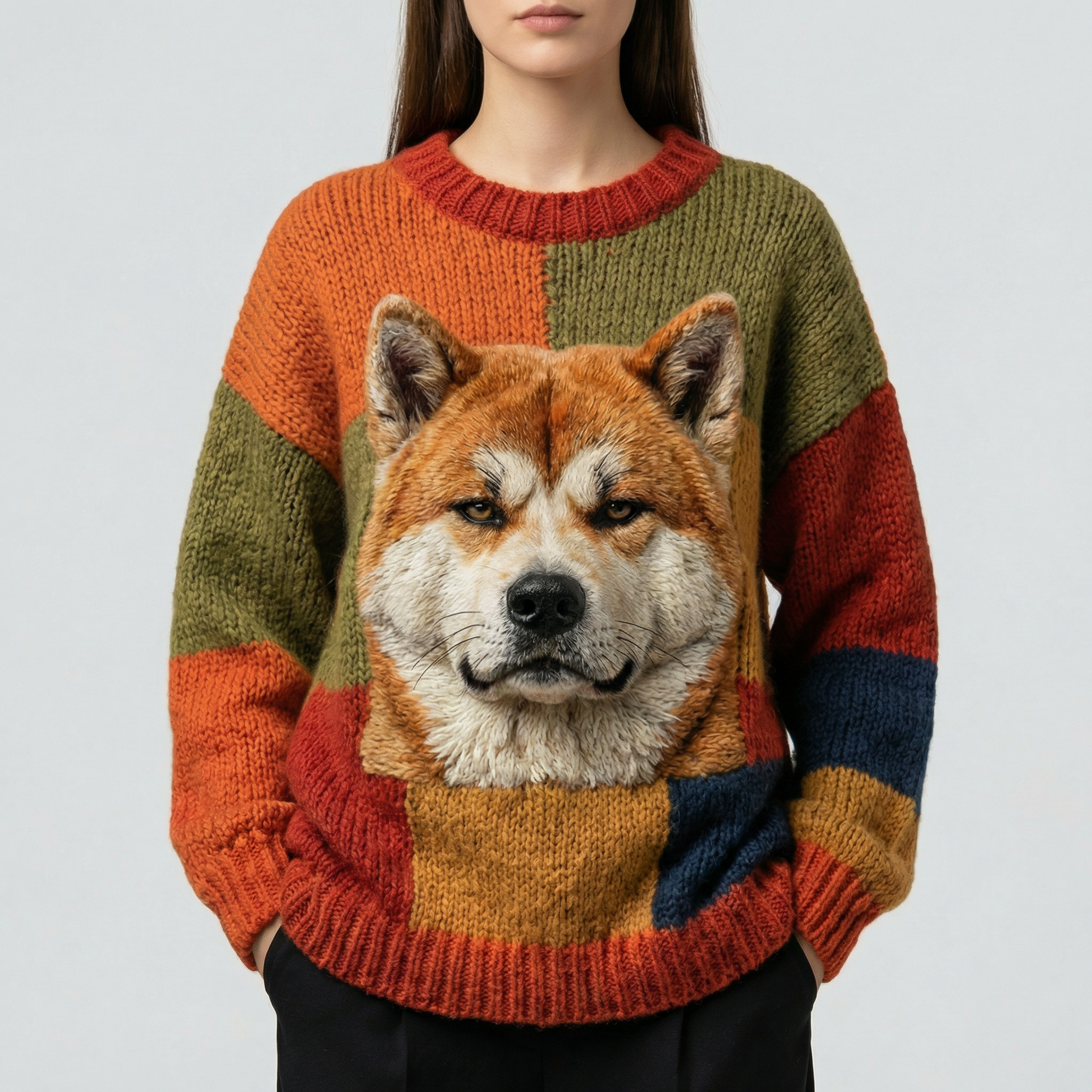 Amira™ | Artystyczny sweter damski z motywem psa