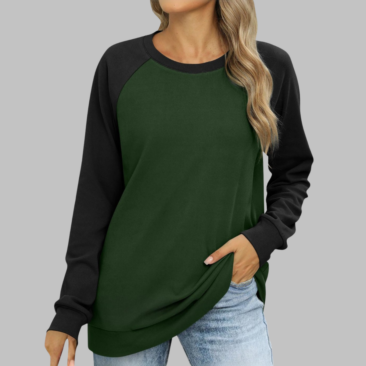 Lhantel | Sweat Femme Color Block Col Rond Manches Raglan