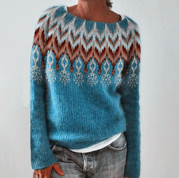 Evelyn | Vintage Islandzki Sweter z Wełny