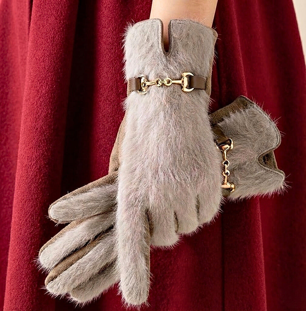 Rękawice z futra syberyjskiej aurory