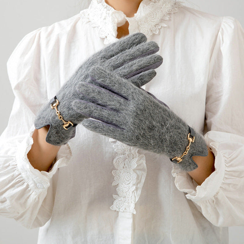 Rękawice z futra syberyjskiej aurory