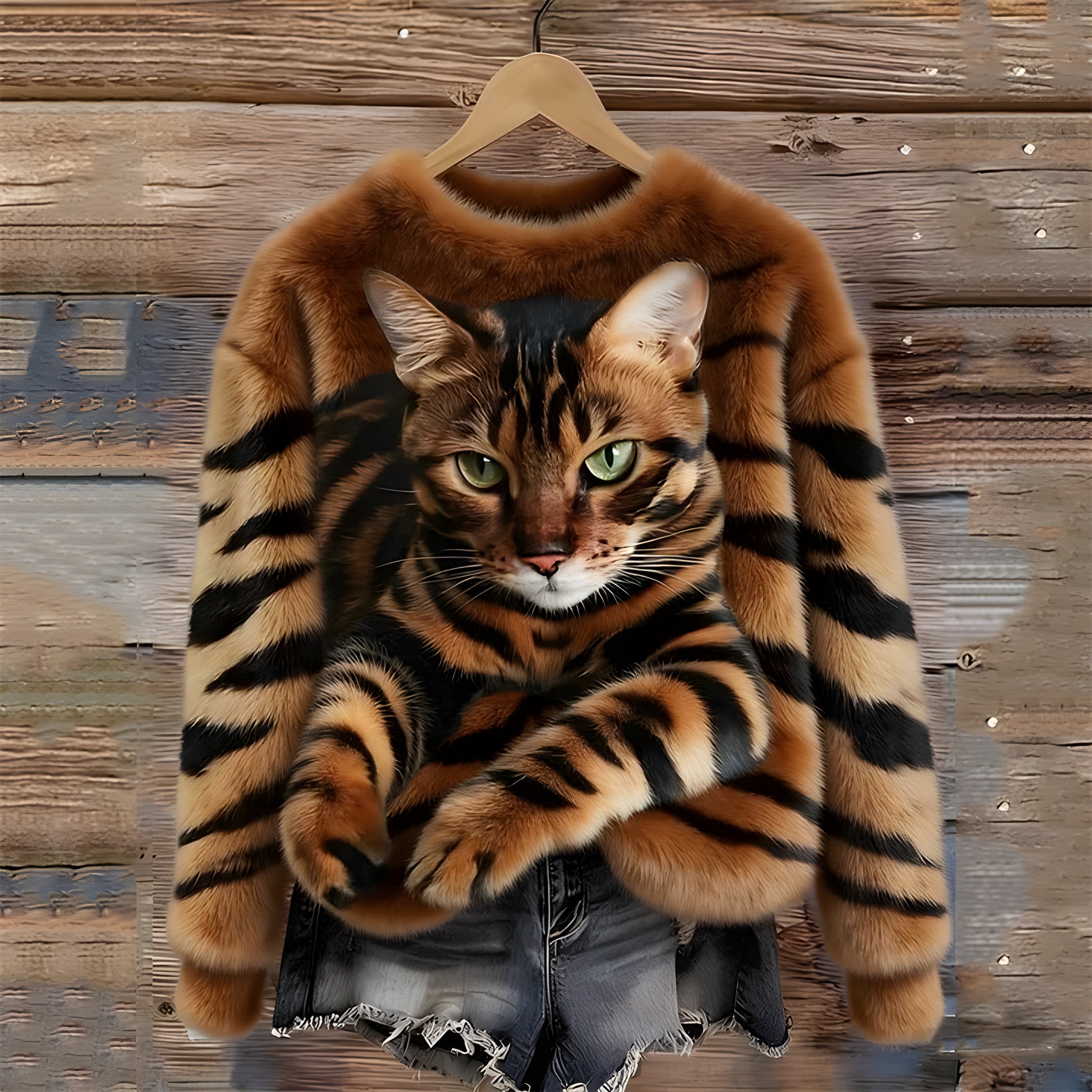 Sanne™ | Sweter z Printem Kotów