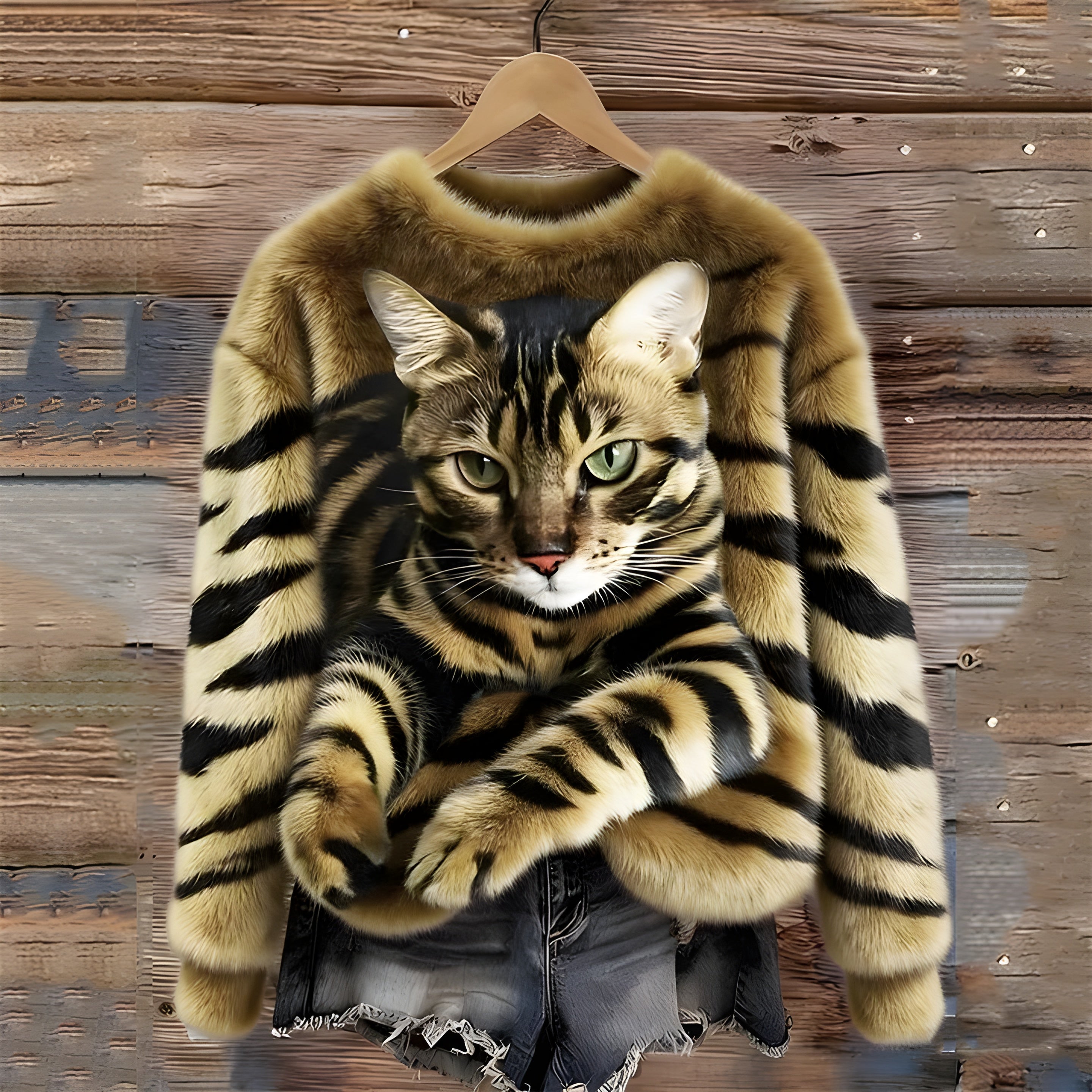 Sanne™ | Sweter z Printem Kotów