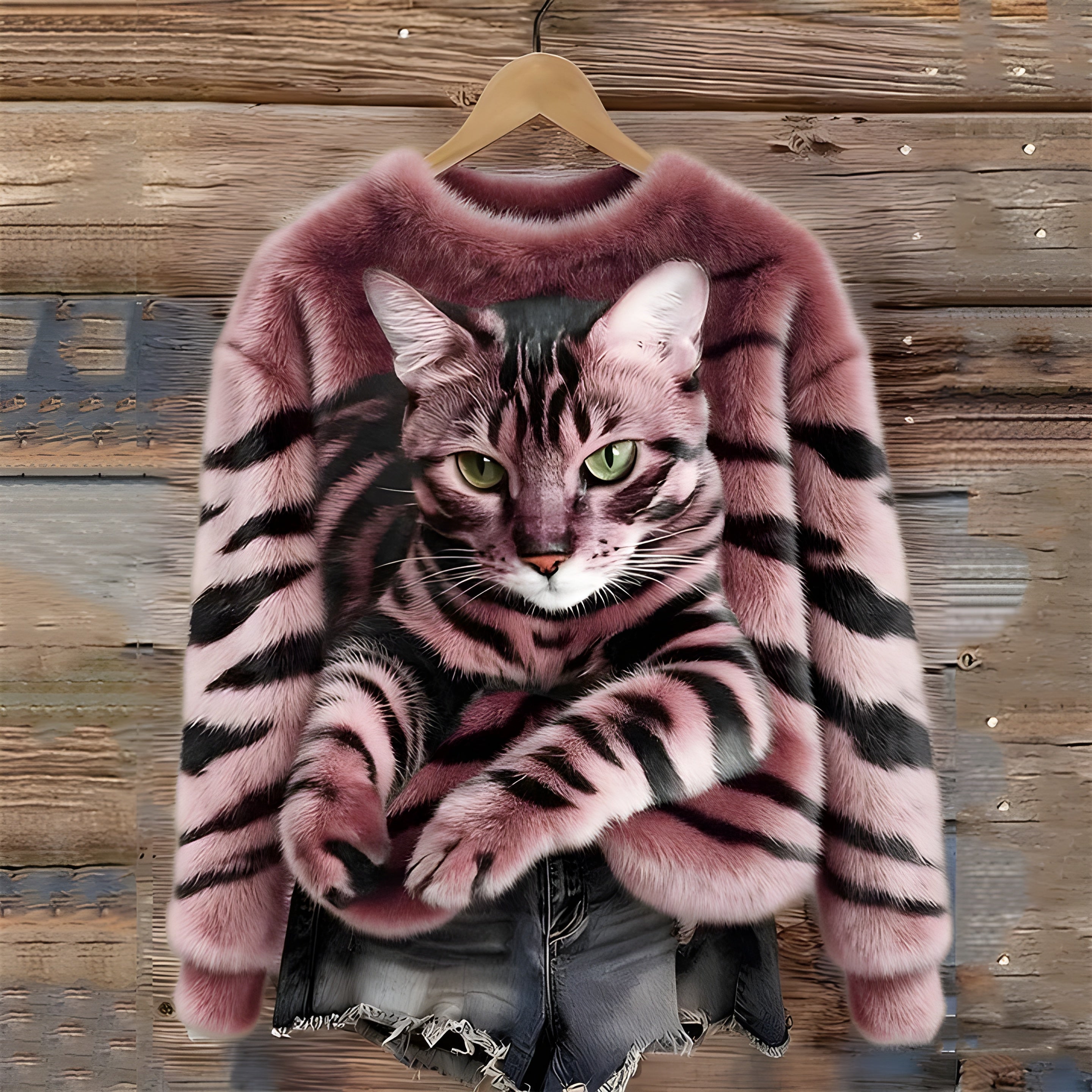 Sanne™ | Sweter z Printem Kotów